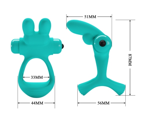 PRETTY LOVE - DANTE GREEN RABBIT VIBRATOR RING