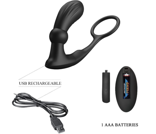 PRETTY LOVE - WARREN BLACK ANAL RING & VIBRATOR