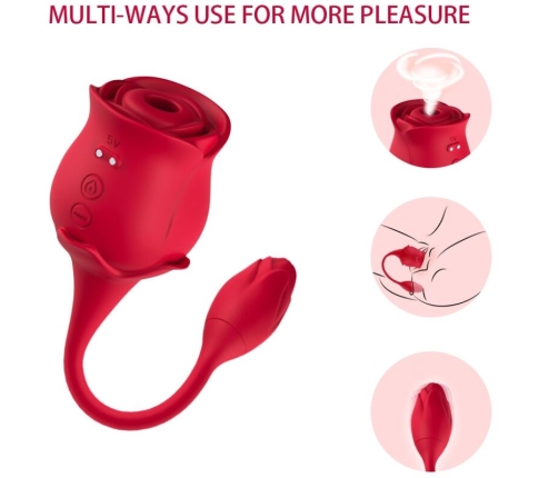 ARMONY - ROSA SUCCIONADOR DE CLÍTORIS & VIBRADOR 10 MODOS ROJO