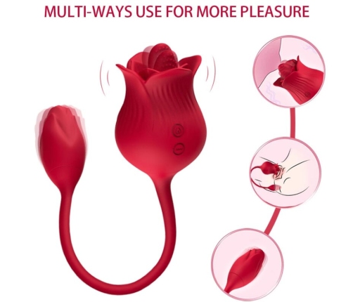 ARMONY - PINK CLITORIS STIMULATOR VIBRATOR WITH TAIL 10 MODES RED