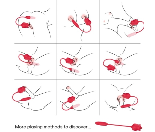 ARMONY - 3-IN-1 PINK, STIMULATOR, SUCTION AND UP&DOWN WITH RED TAIL