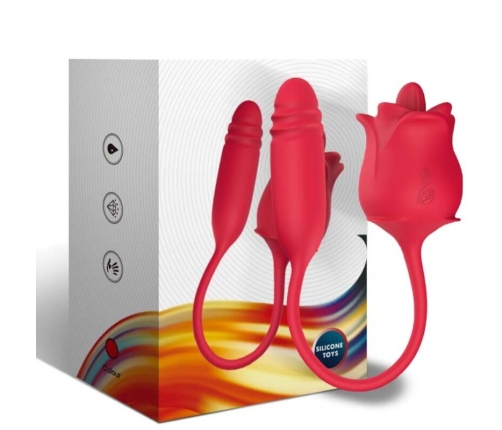 ARMONY - 3-IN-1 PINK, STIMULATOR, SUCTION AND UP&DOWN WITH RED TAIL