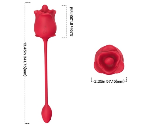 ARMONY - PINK 2 IN 1 SUCTION STIMULATOR & VIBRATOR 10 MODES WITH RED TAIL