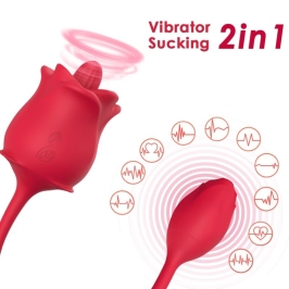 ARMONY - ROSA 2 EN 1 ESTIMULADOR SUCCIONADOR & VIBRADOR 10 MODOS CON COLA ROJO ARMONY - ROSA 2 EN 1 ESTIMULADOR SUCCIONADOR & VIBRADOR 10 MODOS CON COLA ROJO