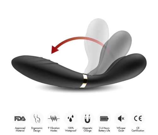 ARMONY - Y-WAND MASSAGER & VIBRATOR DOUBLE HEAD BLACK