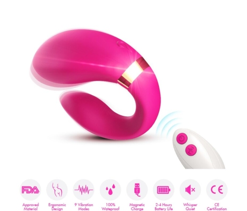 ARMONY - CRESCENT VIBRATOR FOR COUPLES REMOTE CONTROL FUCHSIA