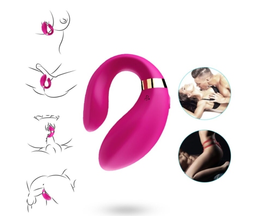 ARMONY - CRESCENT VIBRATOR FOR COUPLES REMOTE CONTROL FUCHSIA