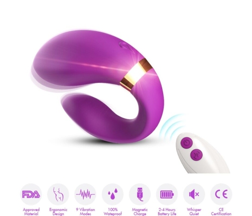 ARMONY - CRESCENT VIBRATOR FOR COUPLES REMOTE CONTROL PURPLE