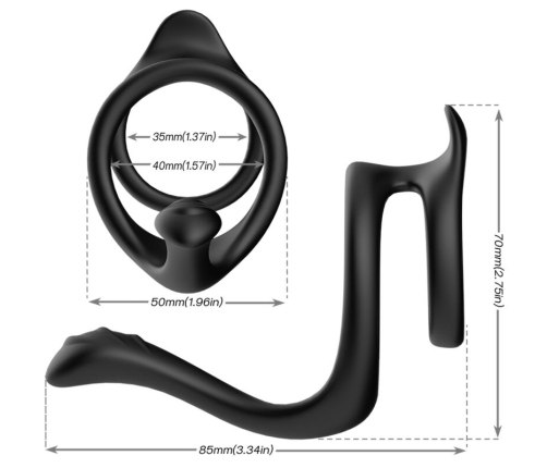 ARMONY - TAIL DOUBLE ANAL RING BLACK