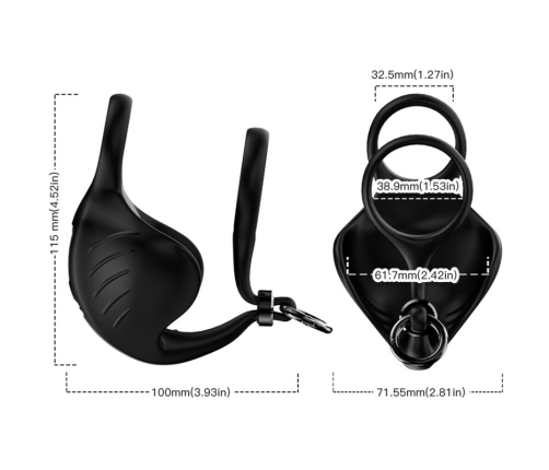 ARMONY - MANTA SCROTUM VIBRATOR RING REMOTE CONTROL BLACK