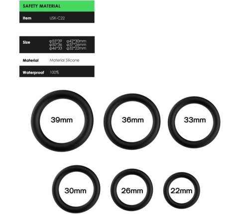 ARMONY - ANILLOS SILICONA NEGRO