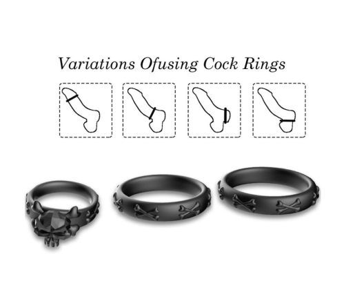 ARMONY - RINGS CALAVERA SILICONE BLACK