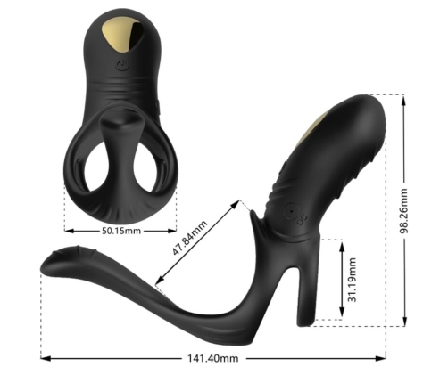 ARMONY - JOY JUMPER RING VIBRATOR FOR COUPLES & ANAL PLUG BLACK