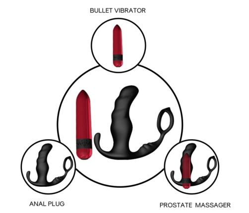 ARMONY - KNIGHT VIBRATOR ANAL PROSTATE & RING REMOTE CONTROL BLACK