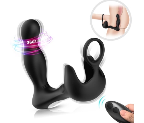 ARMONY - SURROUND VIBRATOR ANAL & STIMULATOR TESTICULOS & RING REMOTE CONTROL BLACK