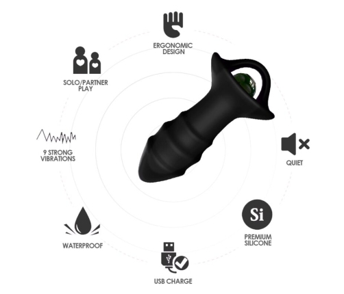 ARMONY - KYLIN FINGER VIBRATOR & ANAL PLUG REMOTE CONTROL BLACK