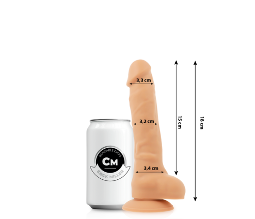 COCK MILLER - DILDO REALISTIC SILICONE DENSITY ARTICULABLE FLESH 18 CM