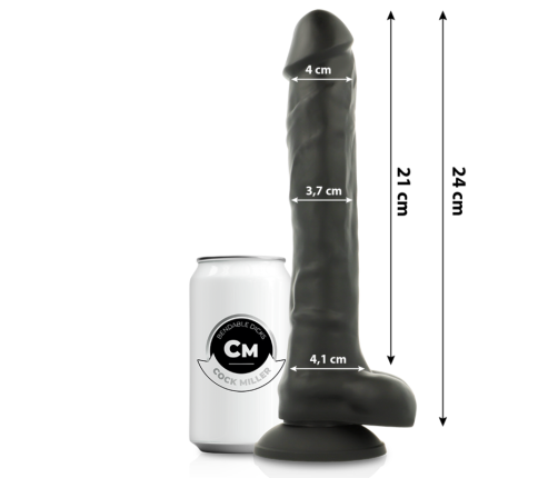 COCK MILLER - SILICONE DENSITY COCKSIL ARTICULABLE BLACK 24 CM
