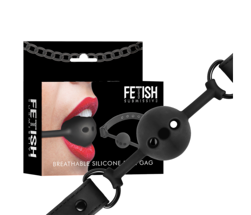 FETISH SUBMISSIVE BONDAGE - BREATHABLE SILICONE BALL GAG