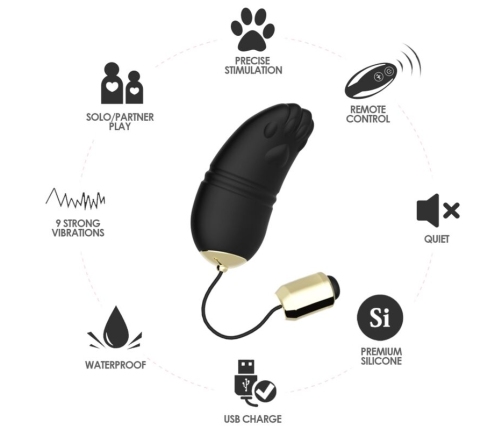 ARMONY - KITTY EGG VIBRATOR G-SPOT REMOTE CONTROL BLACK