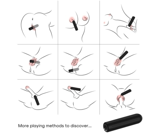 ARMONY - WARHEAD VIBRATOR BULLET REMOTE CONTROL BLACK 2 CM X 8.8 CM