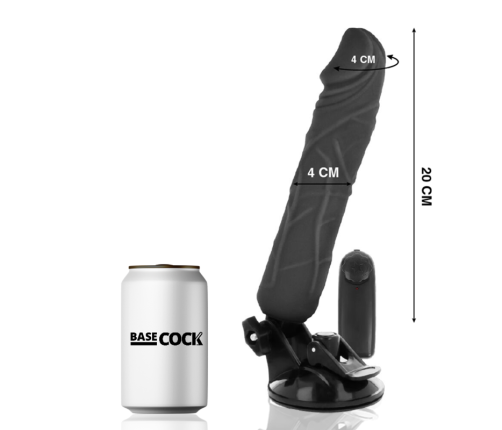 BASECOCK - REALISTIC VIBRATOR REMOTE CONTROL BLACK 20 CM -O- 4 CM