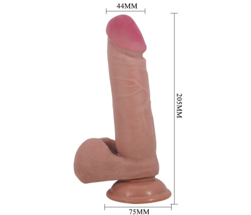 PRETTY LOVE - SLIDING SKIN SERIES DILDO REALÍSTICO CON VENTOSA PIEL DESLIZANTE NATURAL 20.5 CM
