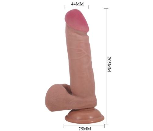 PRETTY LOVE - SLIDING SKIN SERIES DILDO REALÍSTICO CON VENTOSA PIEL DESLIZANTE MULATO 20.5 CM
