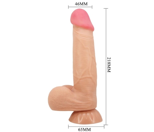 PRETTY LOVE - SLIDING SKIN SERIES DILDO REALÍSTICO CON VENTOSA PIEL DESLIZANTE CONTROL REMOTO  NATURAL 21.8 CM