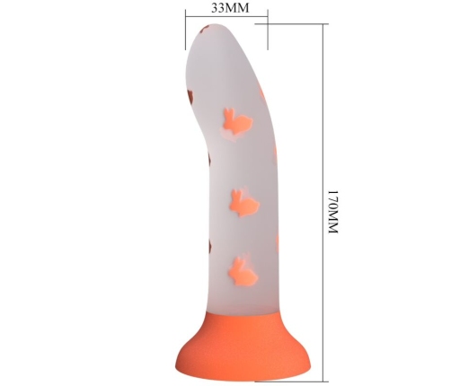 PRETTY LOVE - MAGICAL NIGHTFALL DILDO SIN VIBRACIÓN LUMINOSO NARANJA