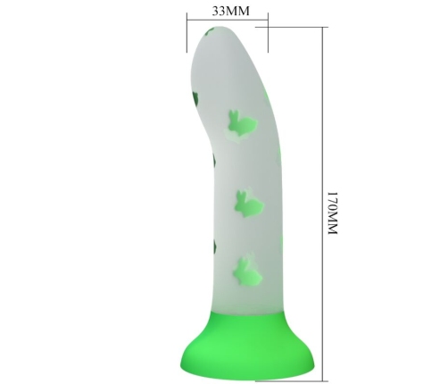 PRETTY LOVE - MAGICAL NIGHTFALL DILDO SIN VIBRACIÓN LUMINOSO VERDE