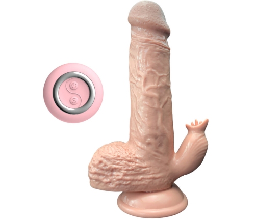 ARMONY - REALISTIC VIBRATOR & THRUSTING DILDO WITH TONGUE STIMULATOR 19 CM