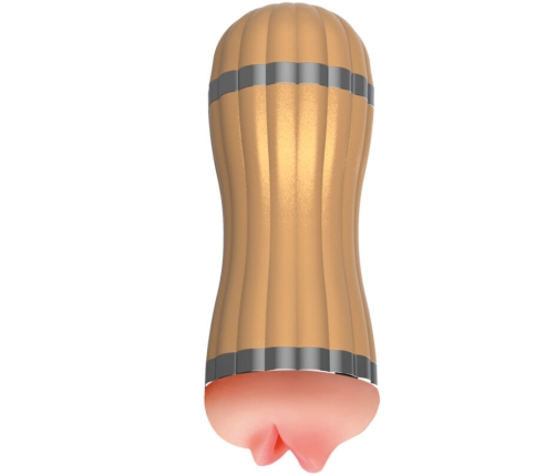 ARMONY - BEVIS MASTURBADOR DOBLE VAGINA & BOCA SIN VIBRACIÓN DORADO