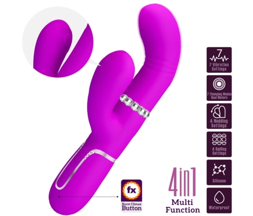 PRETTY LOVE - VIBRADOR PUNTO G MULTIFUNCIÓN FUCSIA