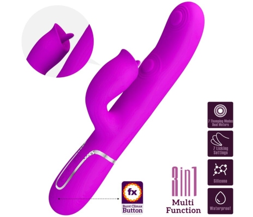 PRETTY LOVE - VIBRADOR RABBIT CON LICKING FUCSIA