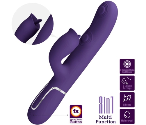PRETTY LOVE - VIBRADOR RABBIT CON LICKING MORADO
