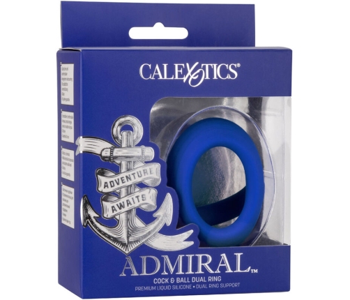 CALEXOTICS - ADMIRAL COCK BALL DUAL RING BLUE