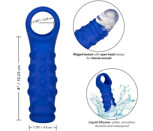 CALEXOTICS - ADMIRAL BEADED PENIS COVER LIQUID SILICONE BLUE