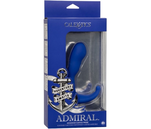 CALEXOTICS - ADMIRAL CURVED ANAL STIMULATOR & VIBRATOR BLUE