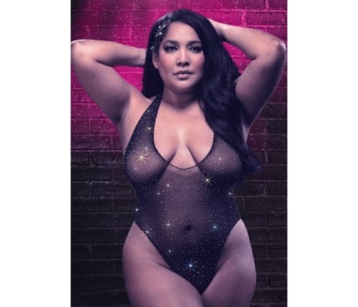 CALEXOTICS - RADIANCE SHOULDER SHRUG RHINE PLUS SIZE