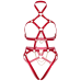 LEG AVENUE - HEART BODY HARNESS RED L