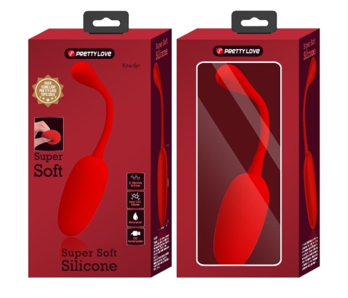 PRETTY LOVE - KNUCKER HUEVO VIBRADOR RECARGABLE ROJO