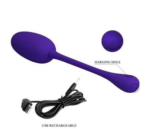 PRETTY LOVE - KNUCKER HUEVO VIBRADOR RECARGABLE LILA