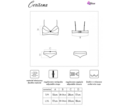 LIVCO CORSETTI FASHION - CERISEMA LC 21005 BRA + PANTY CORAL S/M