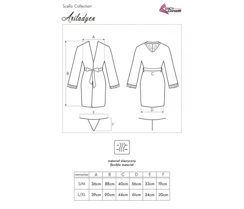 LIVCO CORSETTI FASHION - ARILADYEN LC 90568 DRESSING GOWN + PANTY BLACK