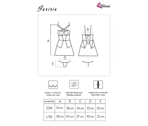 LIVCO CORSETTI FASHION - BARIRIN LC 90633 SHIRT + PANTY BLACK L/XL