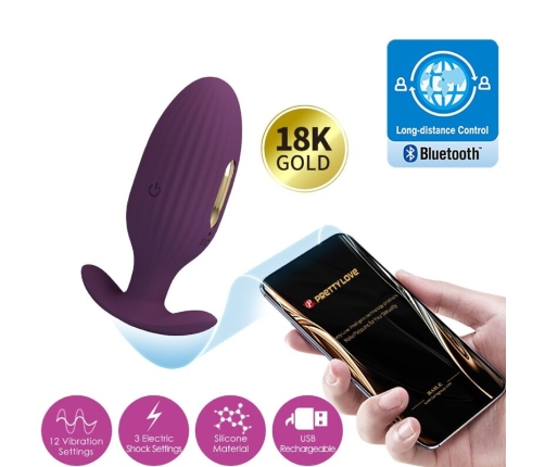 PRETTY LOVE - JEFFERSON APP CONTROLLED ANAL PLUG PURPLE