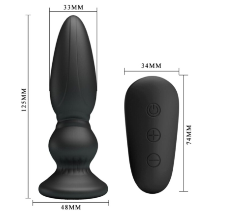 MR PLAY - POWERFUL VIBRATOR REMOTE CONTROL ANAL PLUG BLACK