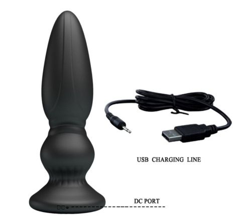 MR PLAY - POWERFUL VIBRATOR REMOTE CONTROL ANAL PLUG BLACK