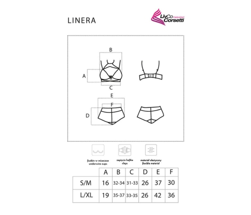 LIVCO CORSETTI FASHION - LINERA FOR THE SENSES COLLECTION BRA + PANTY BLACK